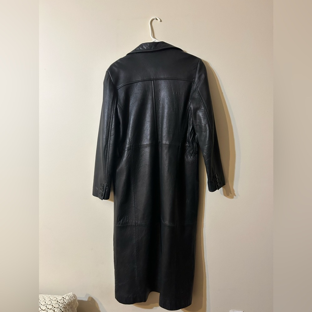 Vintage Leather Trench Coat Medium